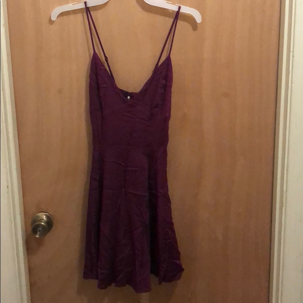 Maroon strappy silk dress